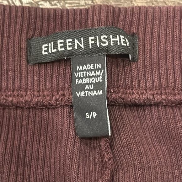 Eileen Fisher Ribbed Organic Cotton Blend Straight Pant Cassis Size S - Picture 7 of 8